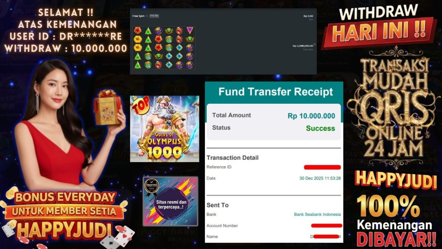 HAPPYJUDI JACKPOT SLOT GATES OF OLYMPUS 1000
